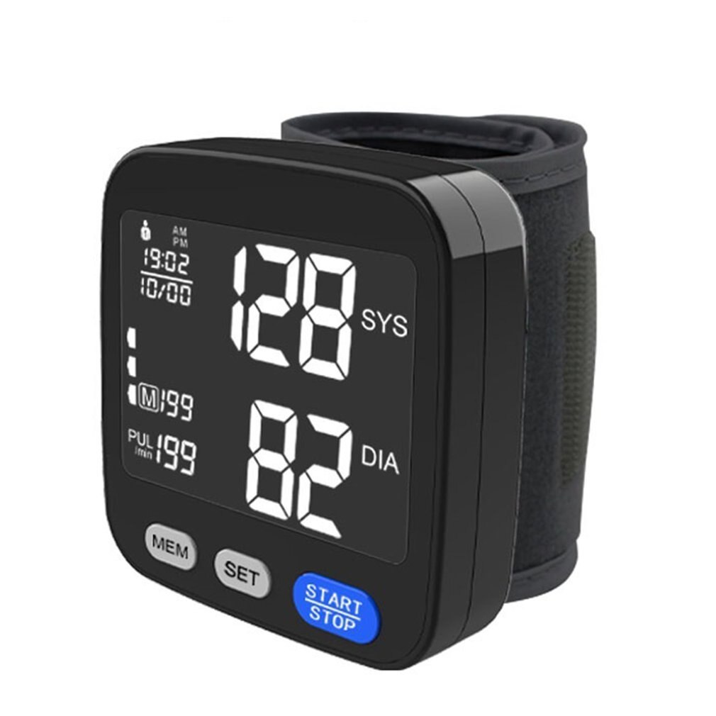 Bloeddrukmeter Automatische Digitale Lcd Display Pols Monitor Heart Beat Rate Pulse Meter Meet Automatische Tonometer