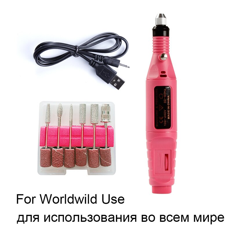 Apparecchi elettrici per Manicure Pedicure USB Macchina Del Trivello Del Chiodo Della Cuticola Remover Gel Unghie Artistiche Punte da Trapano Fresatura Rettifica Frese E Taglierine Per Micro SIM: GJ5053FUSB