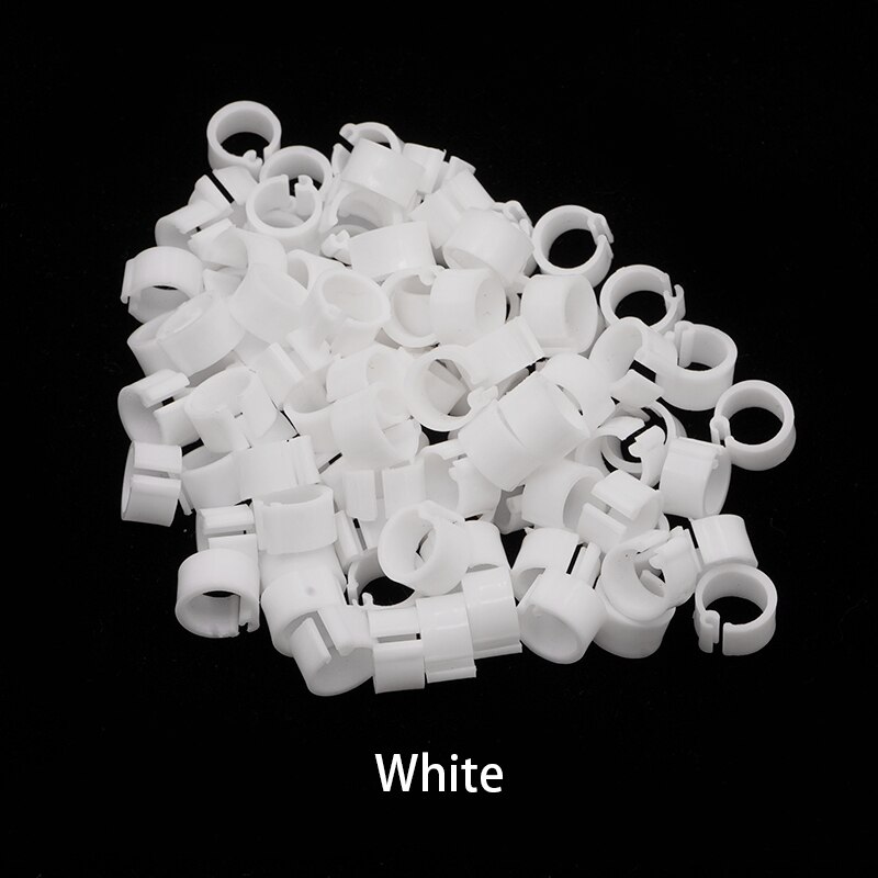 200Stck VöGel Taube Füße Ringe 10 Farben Kunststoff Clip Ring Taube Taube Wachtel Fuß Ringe Haustier Vogel KüKen Identifizierung ringe: Weiß