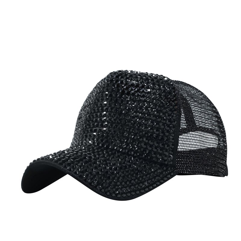 Nuove Donne di Modo Berretto Da Baseball di Strass Perla Di Lusso Paillettes Sport Cap Traspirante Snapback Cappello di Sun del Cappello di Hip Hop: B3