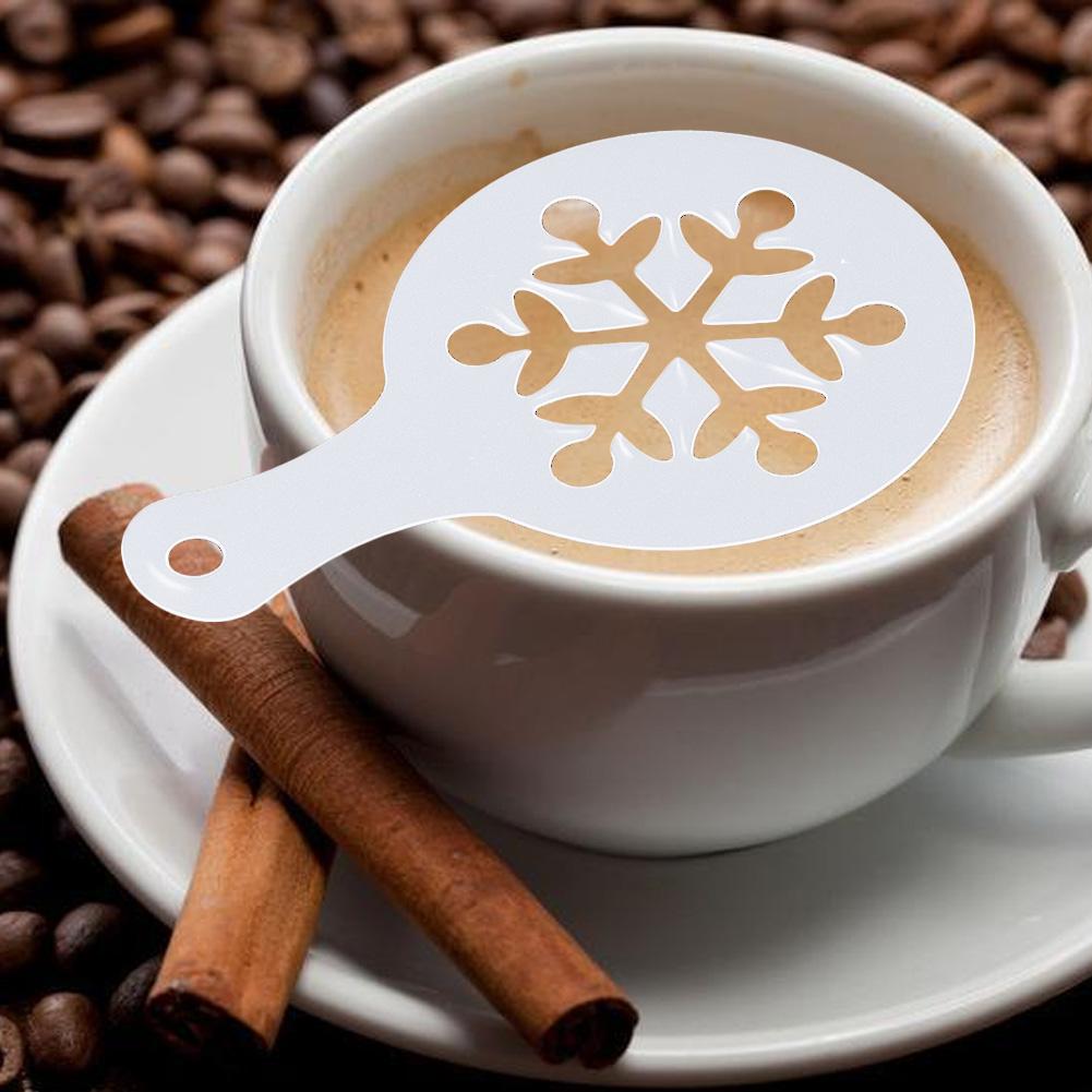 8 Pcs Christmas Coffee Stencils Cake Stencil Arabian Ramadan Theme Coffee Latte Art Coffee Cake Decoration Plastic Mold Template