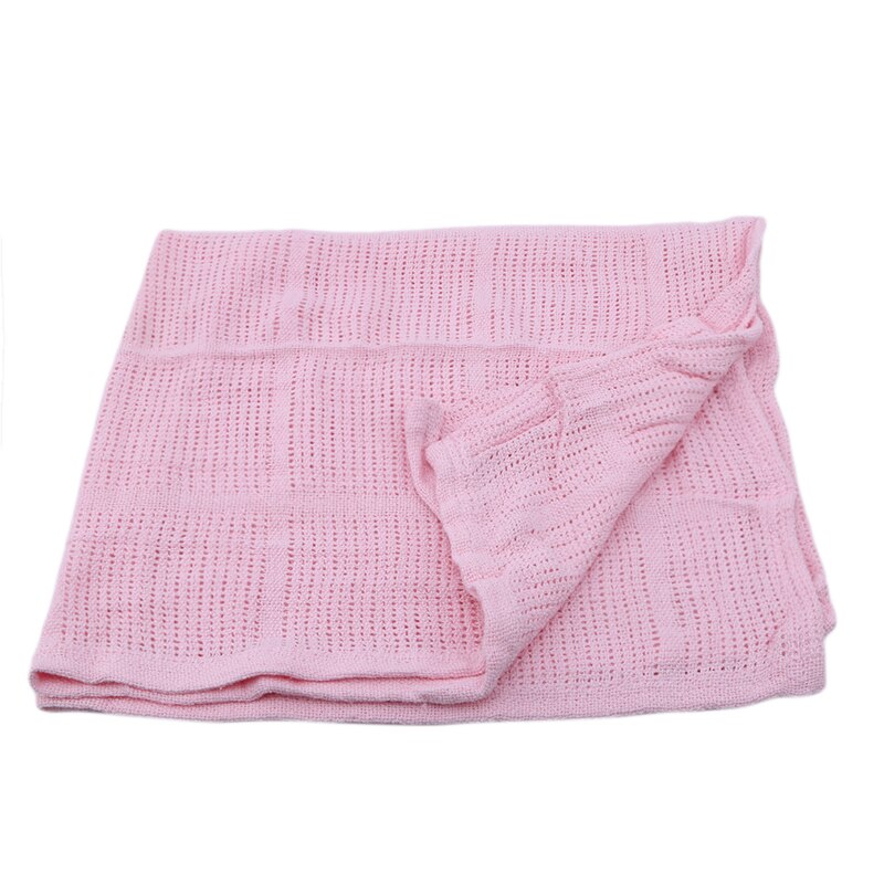 Newborn Baby Blankets Super Soft Cotton Crochet Summer Sleeping Bed Supplies Hole Wrap Air-conditioning blanket for Baby 90*70cm: Water pink