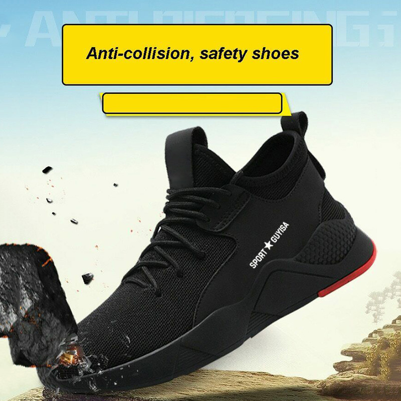 1 Pair Heavy Duty Sneaker Safety Work Shoes Breathable Anti-slip Puncture Proof for Men XD88