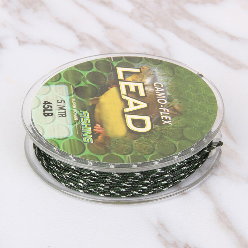 High Strength Fishing Line 45lb 5m Leadcore Braided Camouflage Carp Hair Rigs Lead Core Fishing Tackle Fishing Accessories