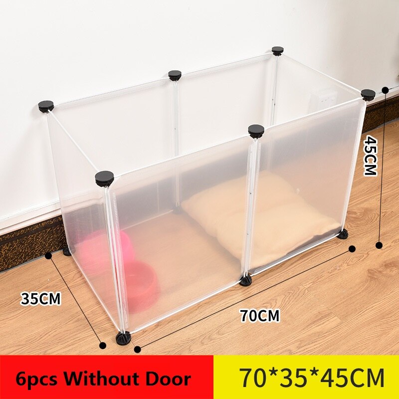 DIY ogrodzenie dla zwierząt 45*35cm plastikowa sieć klatka dla psa hodowla dowolna kombinacja ogrodzenia dla psów dom dla szczeniaka zwierzęta domowe są małe zwierzę klatka dla królika psia buda: 6szt bez Door