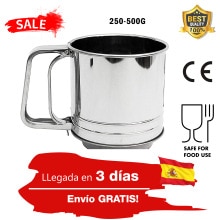 Tamizador de harina para 250/500 gramos Acero Inoxidable Acción de Gatillo Tamiz manual Tamizador Harina Tamiz para repostería