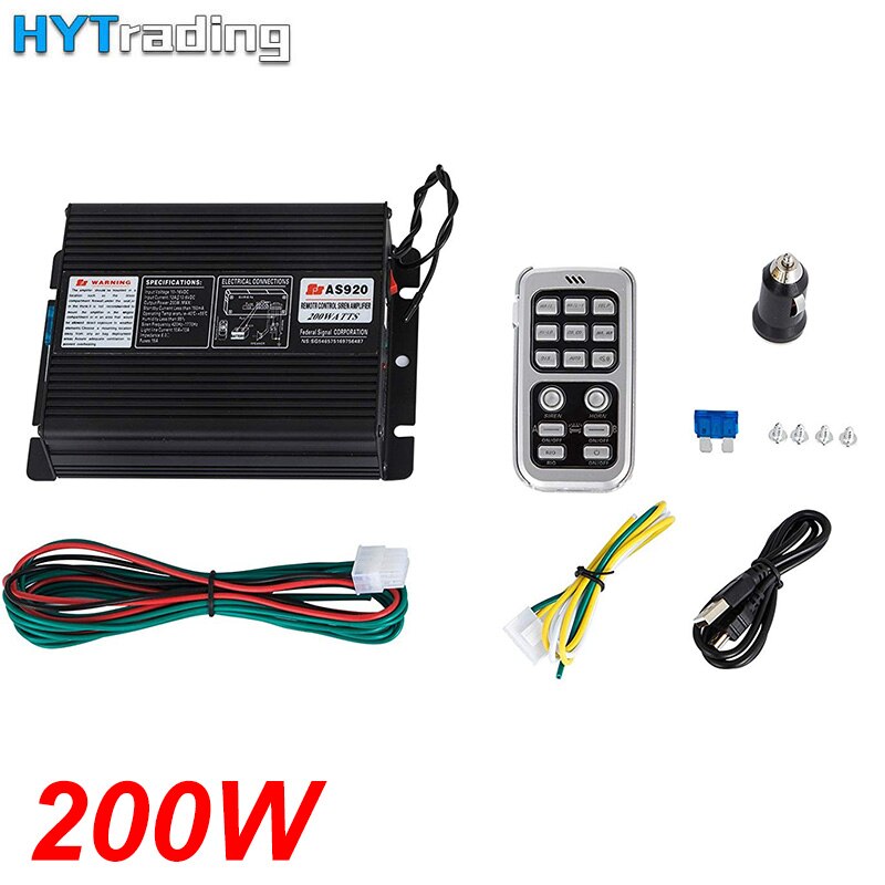 Super Loud Klaxon Police Horn 200W Pa Black Speaker Megaphone Electronic Speaker System 12v for Car Horn Police Siren: 1pc 200W power box