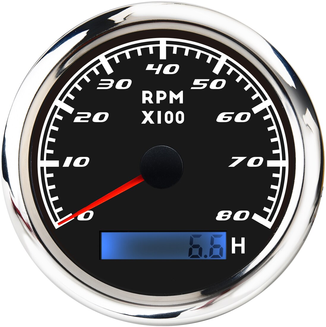 85mm marin varvräknare med lcd timräknare 3000,4000,6000,7000,8000 rpm bilbåtsvarvmätare med röd bakgrundsbelysning 12v/24v