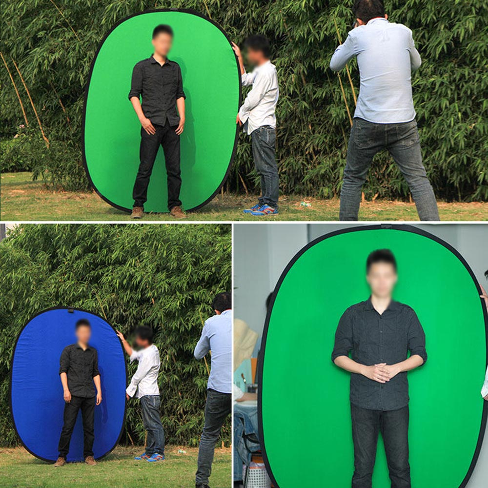 100x150CM Oval Collapsible Portable Reflector Blue And Green Screen Chromakey Photo Studio Light Reflector For Photography