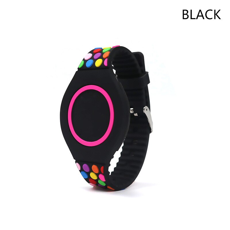 Joyrox geléia cor led criança relógio crianças menina relógios digitais nova tela de toque de borracha crianças relógio para menino menina estudante: Round Black