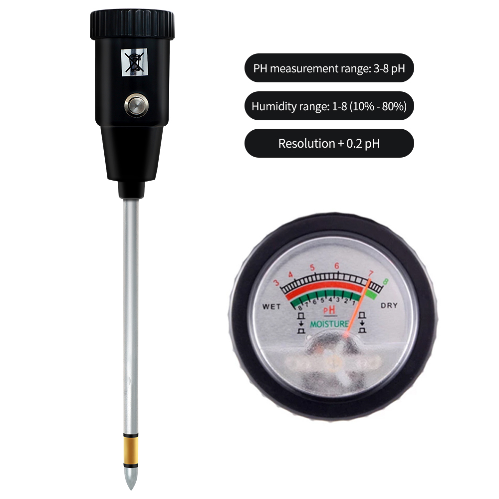 Handheld Soil PH Tester 2 in 1 PH &amp; Moisture Meter For Garden With 295mm/160mm Long Metal Probe Waterproof Soil Tester Kit Tools