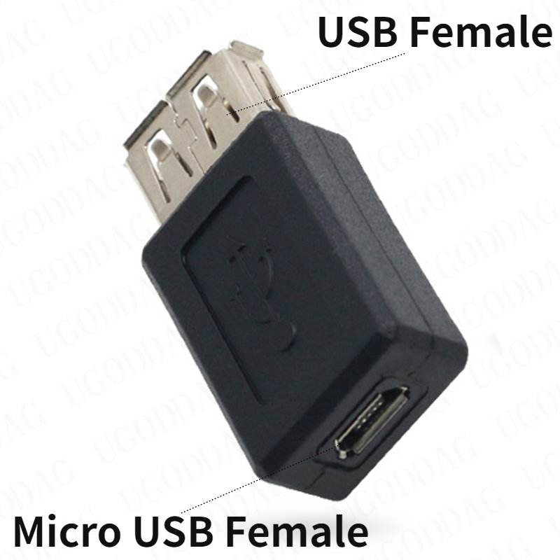 USB 2,0 tipo A hembra a Micro USB B hembra adaptador convertidor de enchufe USB 2,0 a conector Micro USB al por mayor: Rojo / 1,8 m