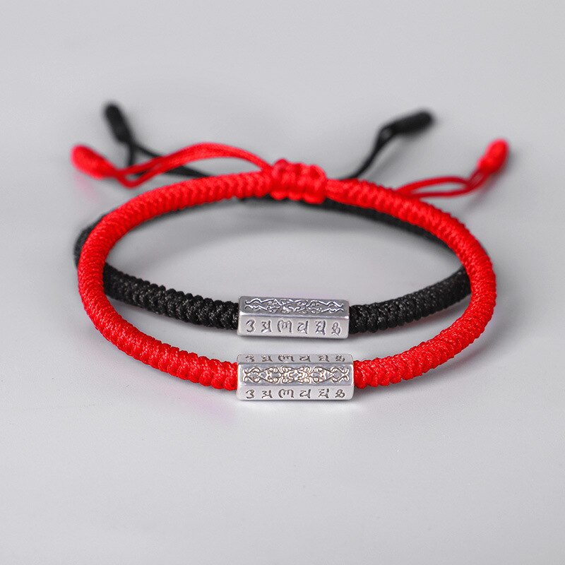 Bracciale Mantra buddista tibetano a sei parole nodo fatto a mano corda regola braccialetto per donna uomo bracciali