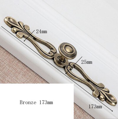 Antique Silver Black Bronze Furniture Handle Kitchen Cabinets Small Door Drawer Handle Wardrobe Cupboard Dresser Pull Door Knobs: Bronze 173mm
