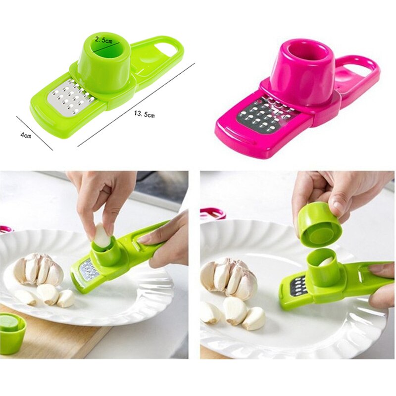 Stainless Steel PP Garlic Presses Microplaner Planer Kitchen Grater Grinder Ginger Cutter Candy Color Plastic Grinding Tool