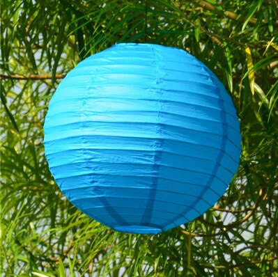 10 stücke Hochzeit Dekoration Weiß Runde Chinesische Laterne Geburtstag Dekoration Lieferungen Papier Lampe Laternen Party Decor: sky blue 10pcs