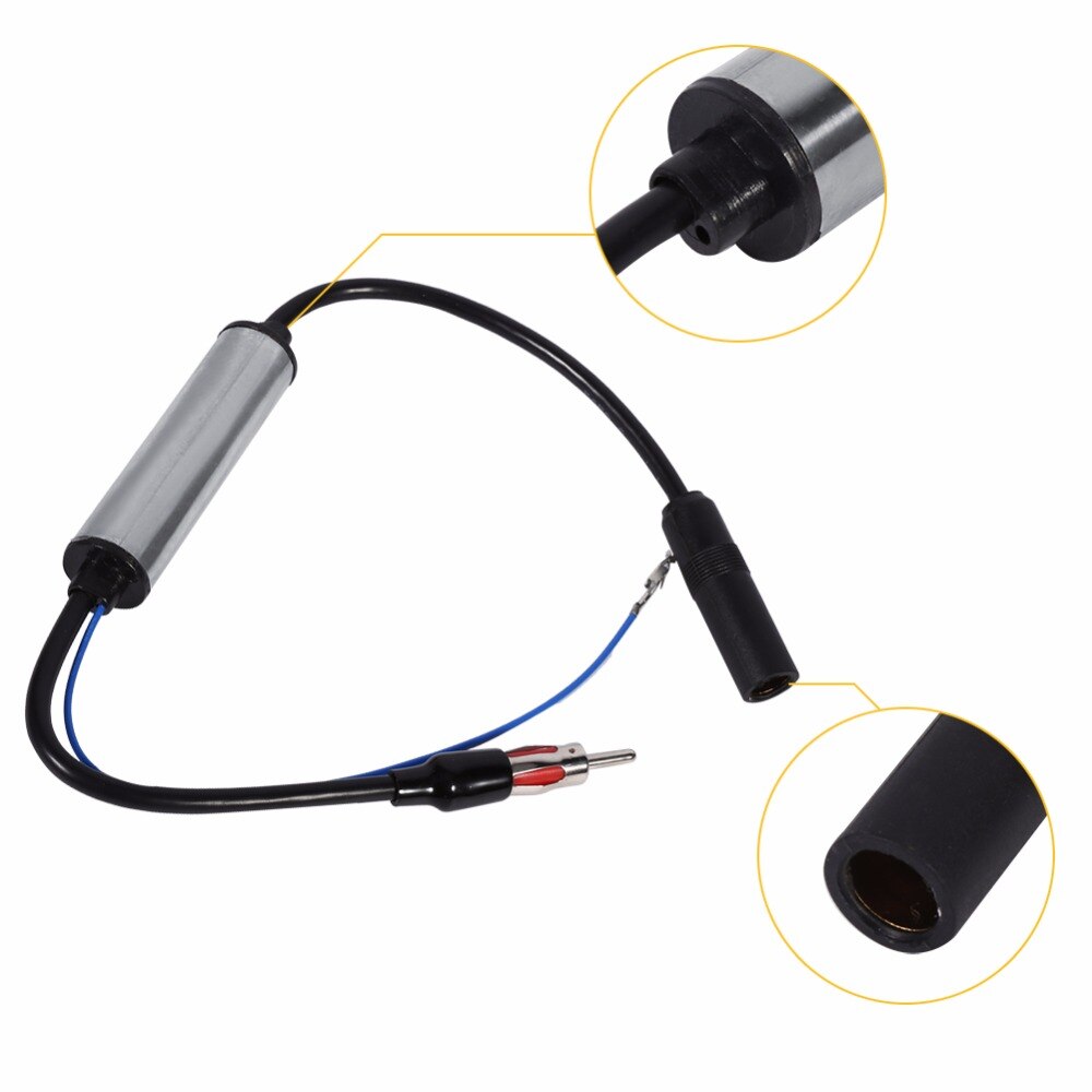 Conector de antena de coche, Radio FM, amplificador de señal en línea, Cable de extensión, FM, amplificador de señal de antena, amplificador de señal de antena