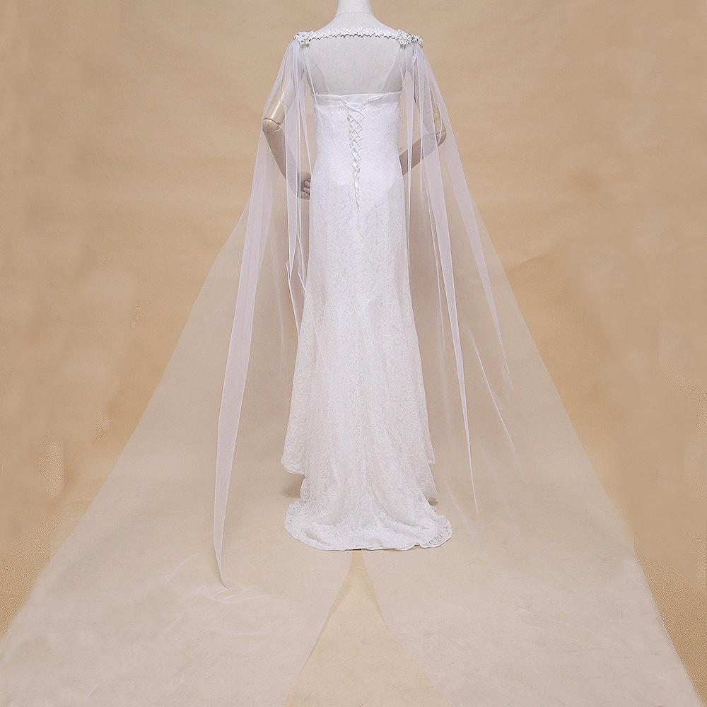 Cristal perle mariée châle fleur mariage Cape fête robe de soirée épaule bijoux femmes Long voile mariées accessoires