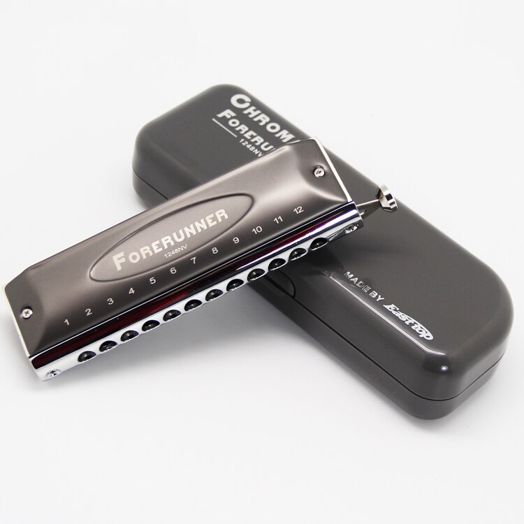 East top 12 Hole 48 Tune chromatische mondharmonica, muziekinstrument (T12- 48-BK