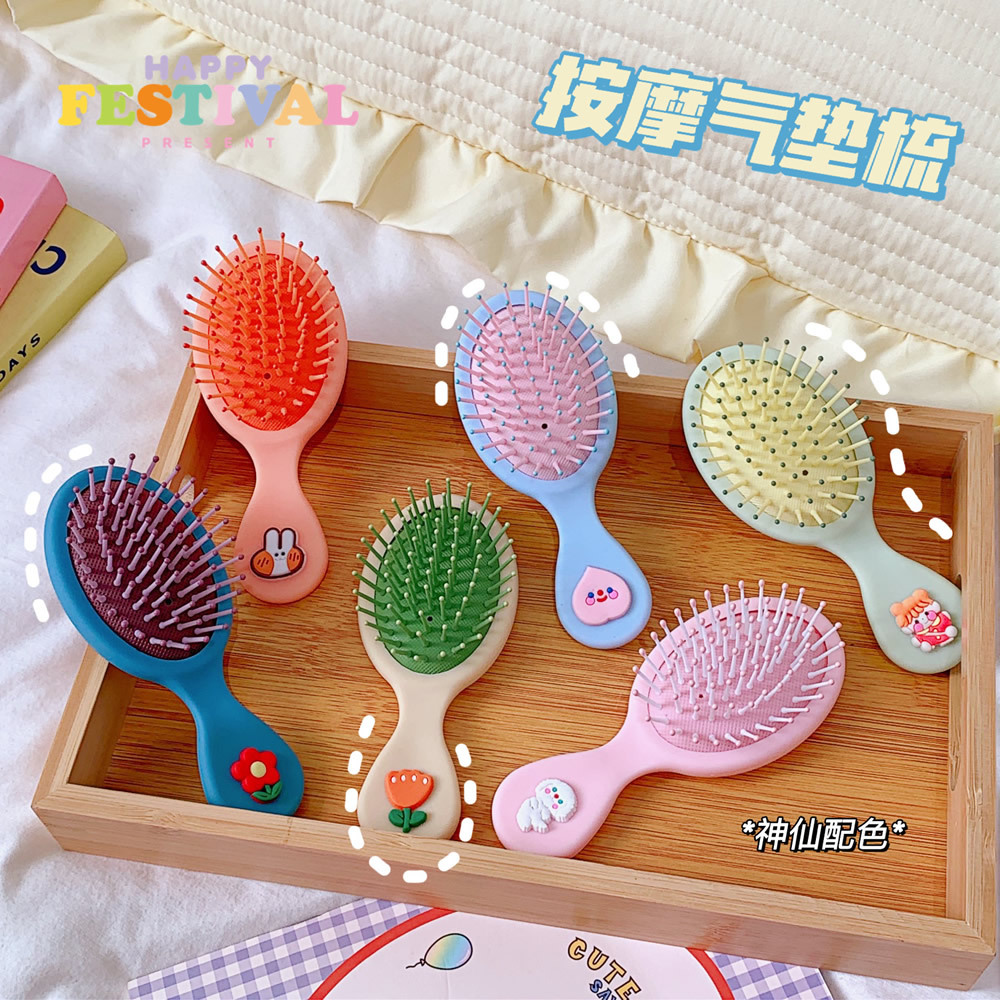 Peine de pelo para niños y niñas, peine de dibujos animados, cepillo de pelo para niño, portátil, antiestático, cómodo, masajeador de cabeza