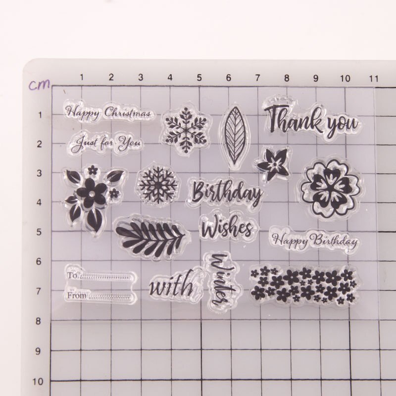 Wyse teekukka kirkkaat postimerkit rakkaus läpinäkyvä silikonileima korttien tekemiseen itse scrapbooking voikukka postimerkit hyvää syntymäpäivää: Kukka lumi