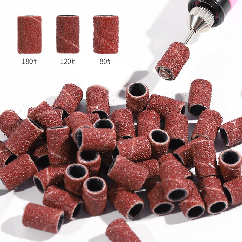 100 stuks/zak nagelslijpkop in verschillende maten, pedicure, nagelkunstaccessoires voor gelnagellakremover