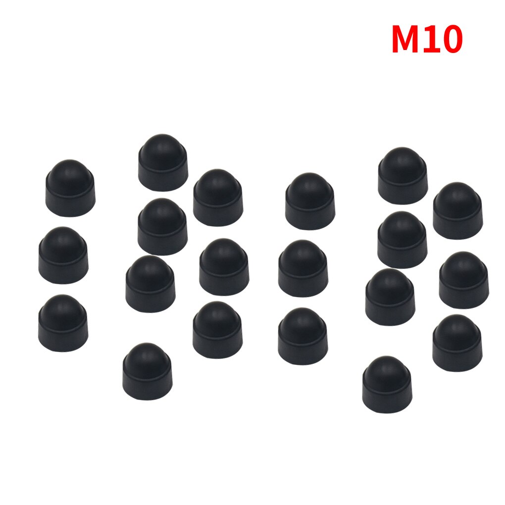 20PCS M6 M8 M10 M12 Bolt Nut Dome Plastic Protection Caps Cover Exposed Hexagon Hex Screws Practical Tools Black: 20PCS M10