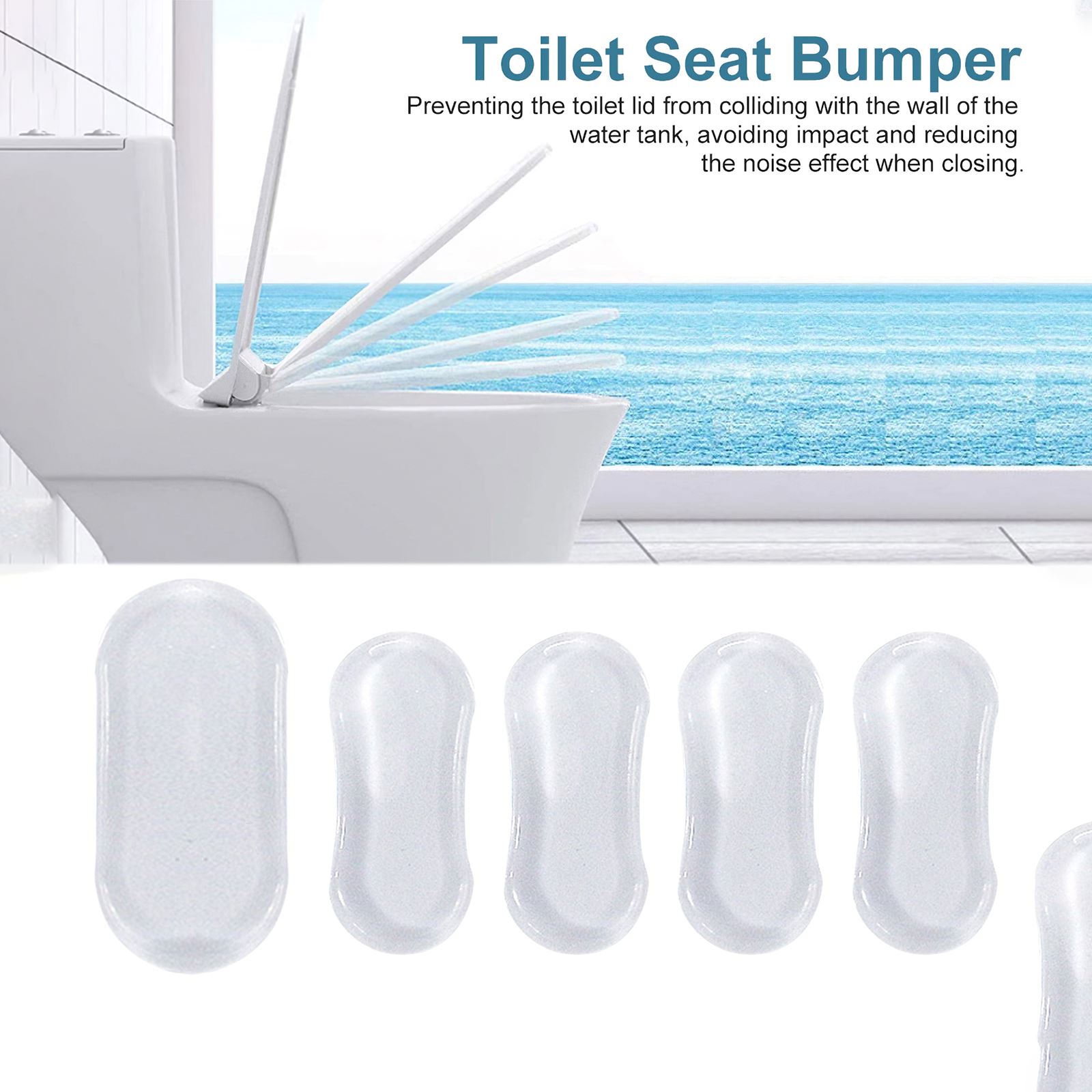 5Pcs Badkamer Transparant Siliconen Toiletbril Bumper Buffer Pads Universal Shockproof Sterke Lijm Thuis Vervanging Onderdelen