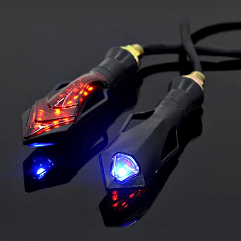 Universal- Beleuchtung LED Blinker Motorrad Hinten Licht Rolle Indikatoren Motorrad Accesorios Moto Glühbirne Blau Grün: verrotten