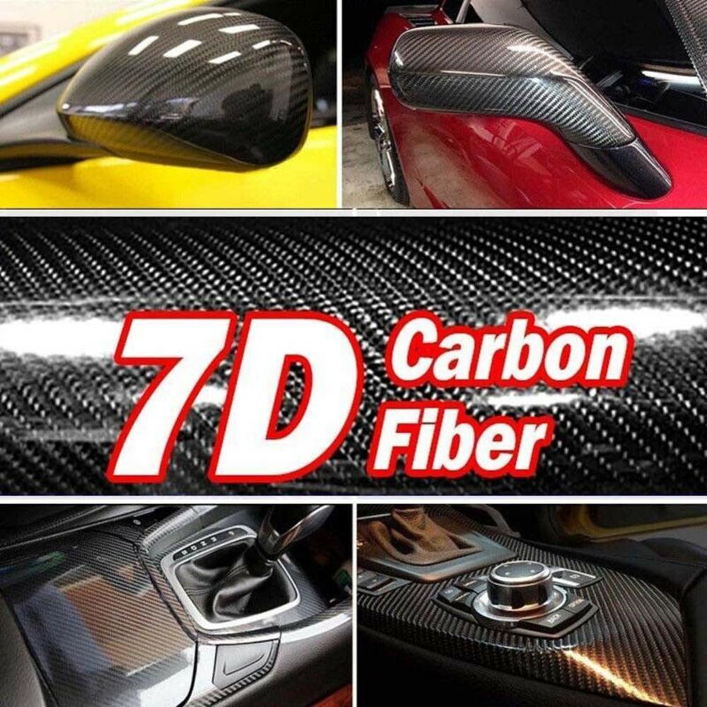 Højglans 7d carbon fiber indpakning vinyl film motorcykel tablet klistermærker og mærkater auto tilbehør bil styling