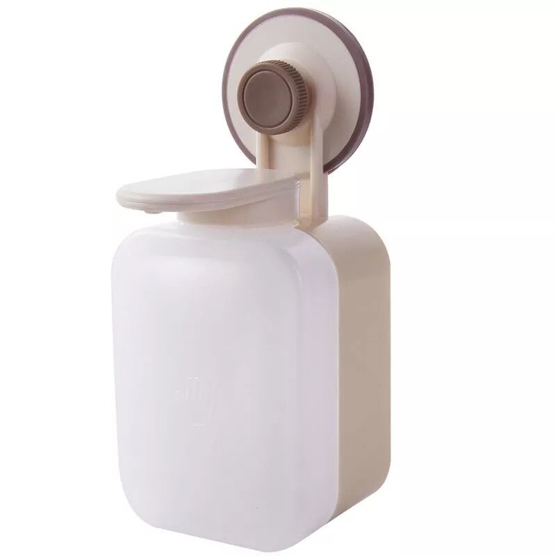 Badeværelse sugekop flydende sæbedispenser køkkenvask plastpresse bærbar vægmonteret håndflaske punchfri badevarer: Default Title