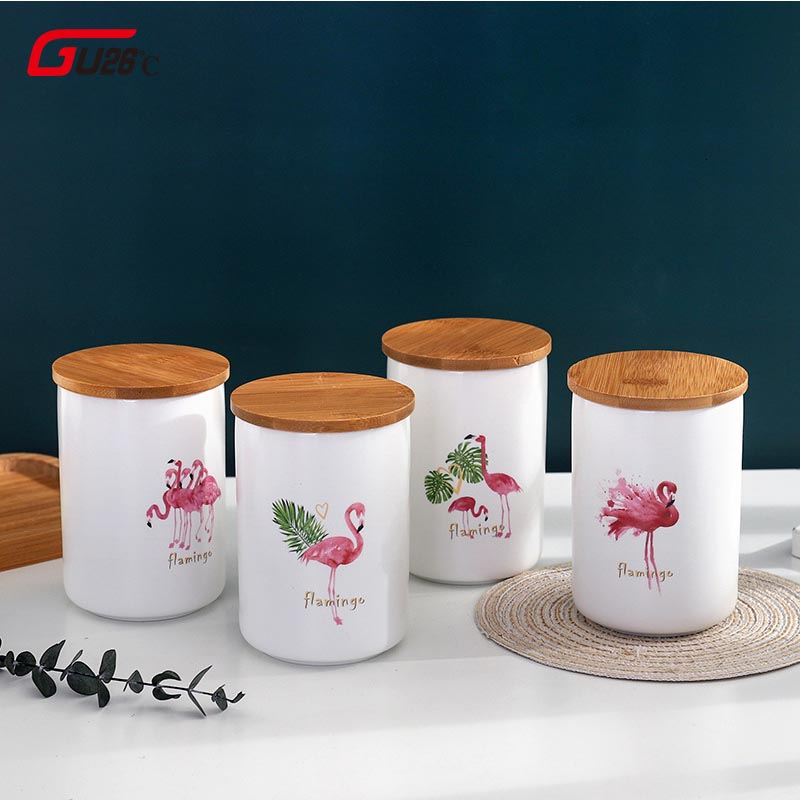 Conteneur de manger avec couvercle | Pot de stockage en céramique scellé pour épices réservoir bouteille de stockage de 480ML café thé Caddy bouteille de rangement de cuisine