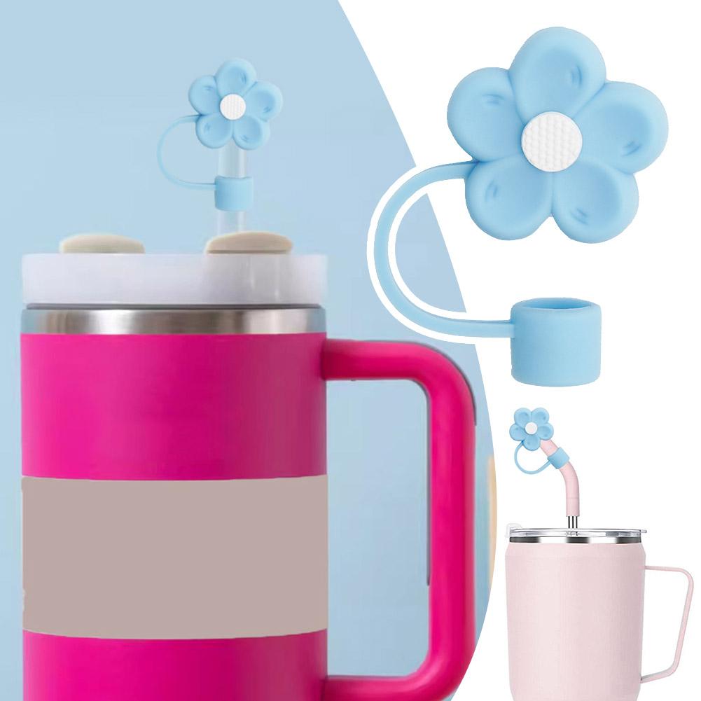 Stroh abdeckung für Stanley Tasse, süßer Stroh deckel, kompatibel mit 30 & 40oz Becher mit Griff, 10mm Silikon blumen stroh abdeckung