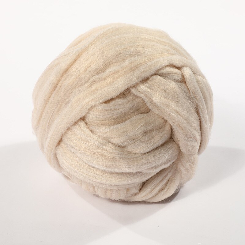 250g super tyk naturlig merinould chunky garn filt uld roving garn til spinding hånd strikning spin garn vinter varmt: 13 beige