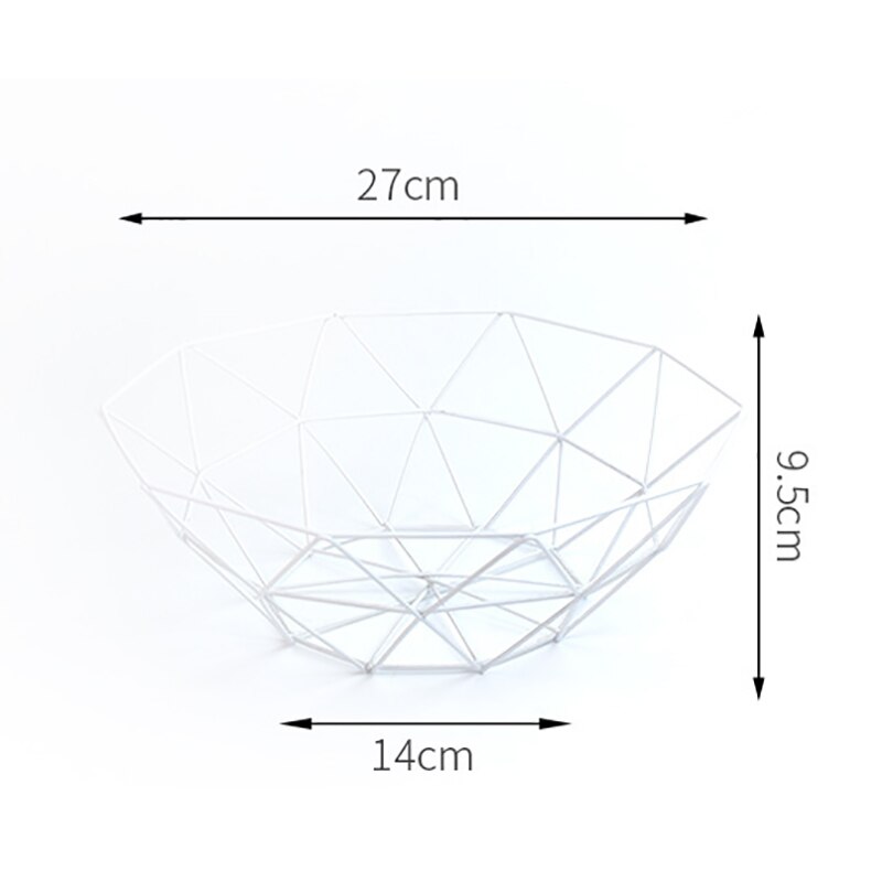 Cocina cesta contenedor tazón cesta de alambre de Metal soporte con ranuras para cocina fruta Almacenamiento de vegetales de bandeja de aperitivos de Bol para almacenar: H