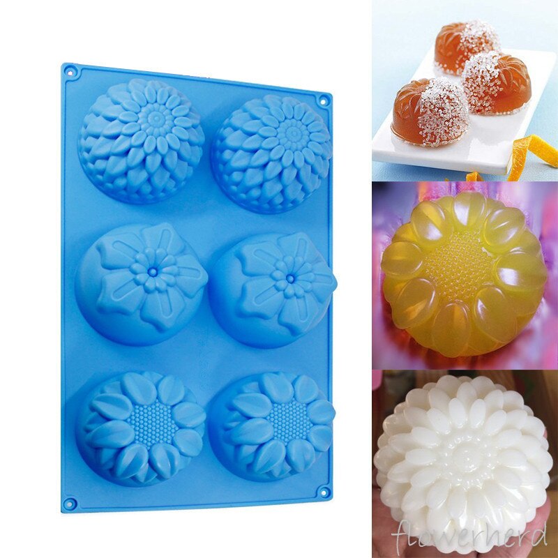 Sunflower Silicone Mould Coreopsis Soap Mold Calliopsis Purple Flower Soap Form DIY Handmade Candle Cake Baking Kitchen Tools