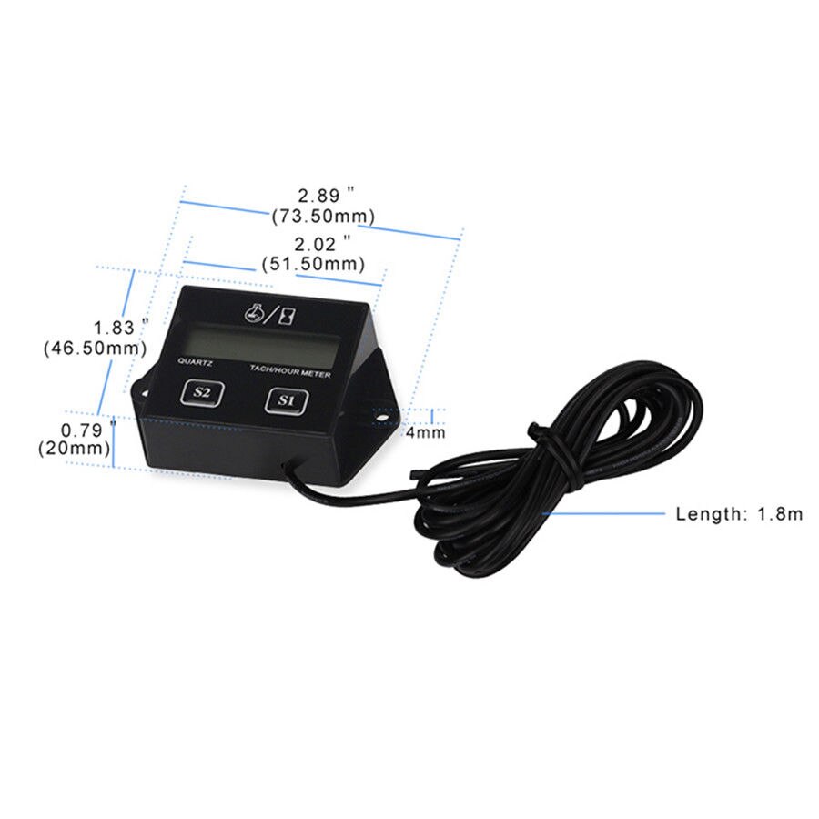Car Tachometer for boat engine Pit Bike Chainsaw Motorcycle tachometer moto LCD Digital Display Moto Engine Tach Hour Meter