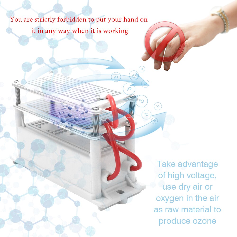 Portable Ceramic Ozone 24g Generator Long Life Two Ozone Tablets Integrated Plate Air Water Purifier Ozonizer Easy for DIY Use