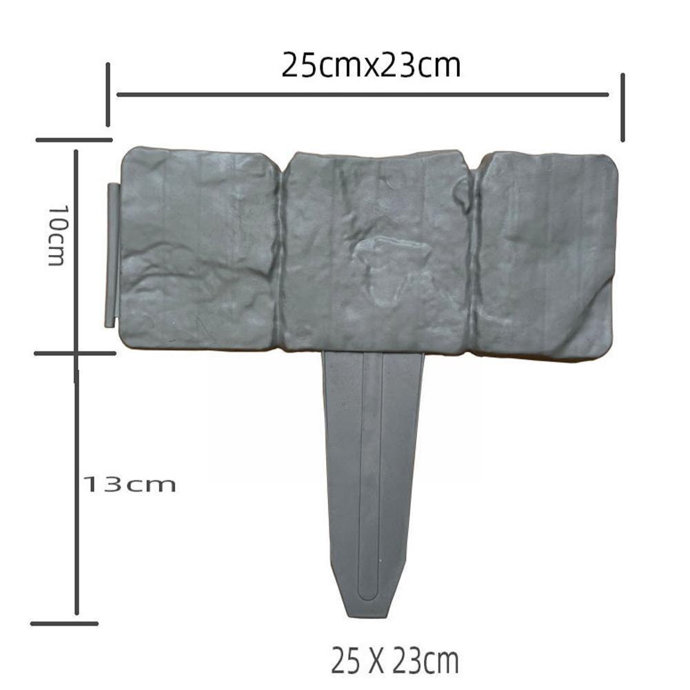 1pcs Garden Fence Edging Cobbled Stone Effect Plastic Border Flower Decorations Lawn Plant Border Edging Bed T3c2