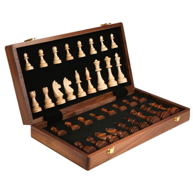 Jeu d&#39;échecs en bois massif, grand échiquier pliant en bois pour enfants, spécial pour le jeu d&#39;échecs