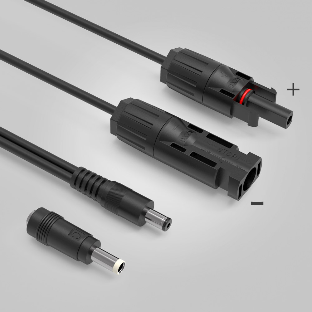Batteria Camper QIANRENON 5,5 Mm X 2,1 Mm DC A Connettore Solare Cavo Adattatore 16AWG Spina Di Alimentazione Maschio Collegare Pannello Solare Portatile E Pieghevole 3,9 Piedi / 1,2m Panelli Solari - 10