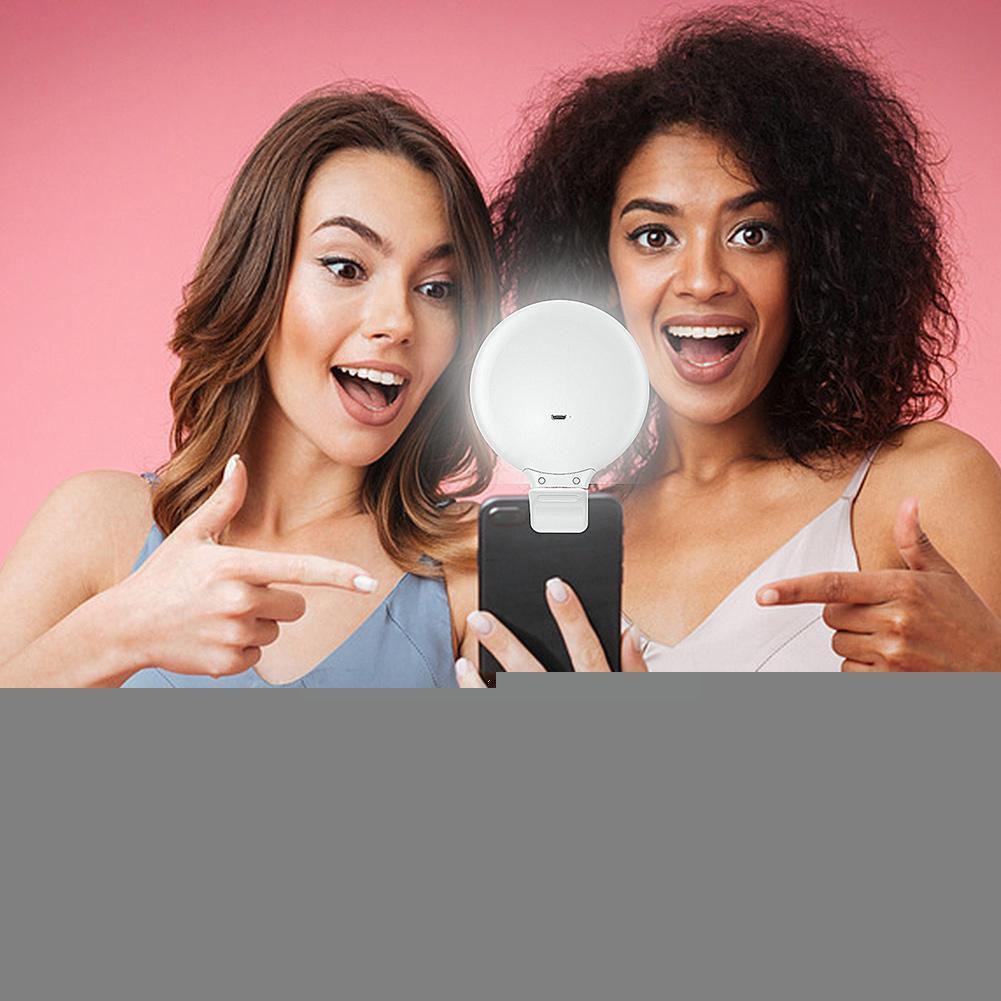 Selfie Ring Light Control Light Rechargeable Makeup Led Lightwith 3 Light Modes For Smartphone Video Recording D8k4