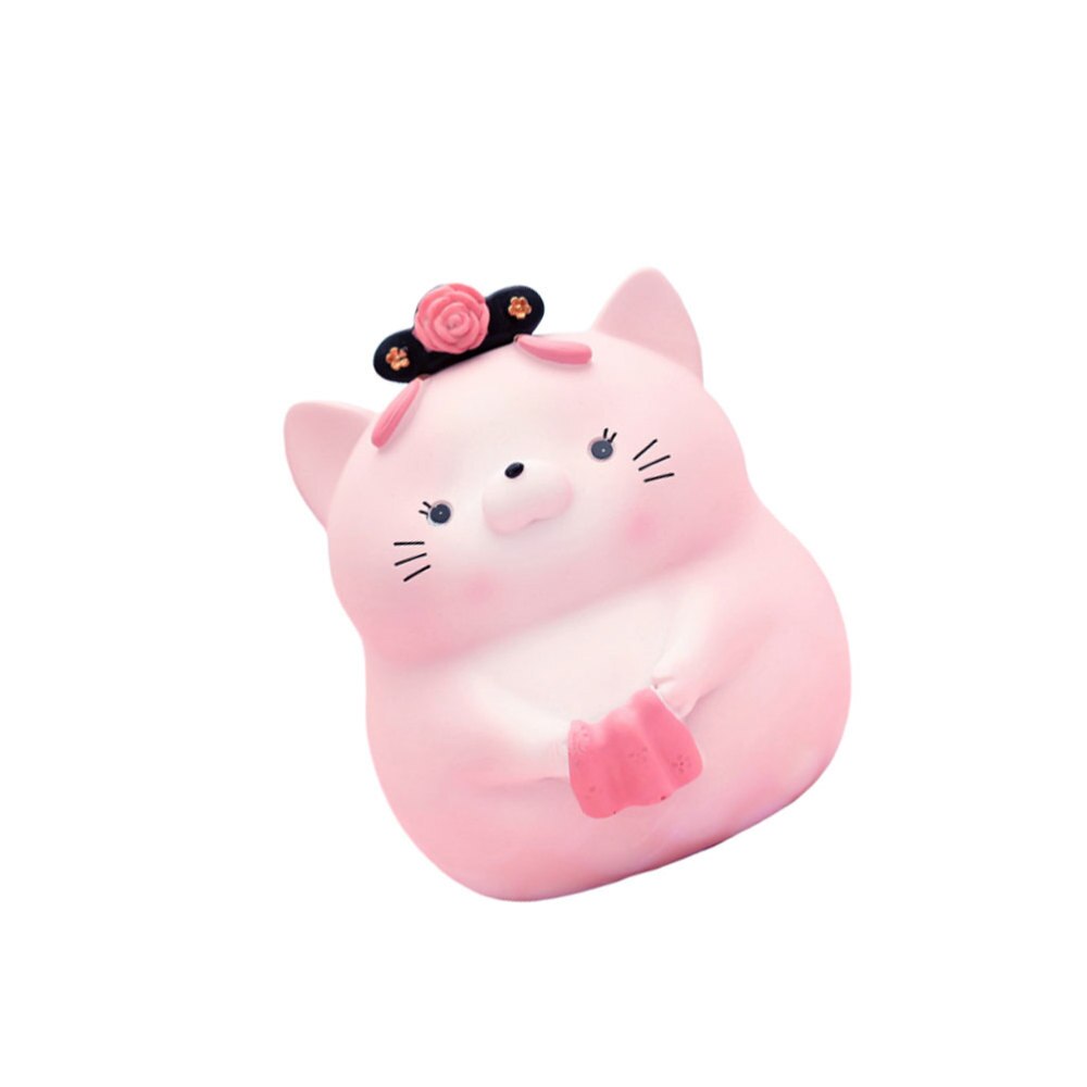 1PC Adorable Cat Saving Box Cartoon Cat Piggy Bank Retro Vehicle-mounted Cat Adornment Cat Saving Pot