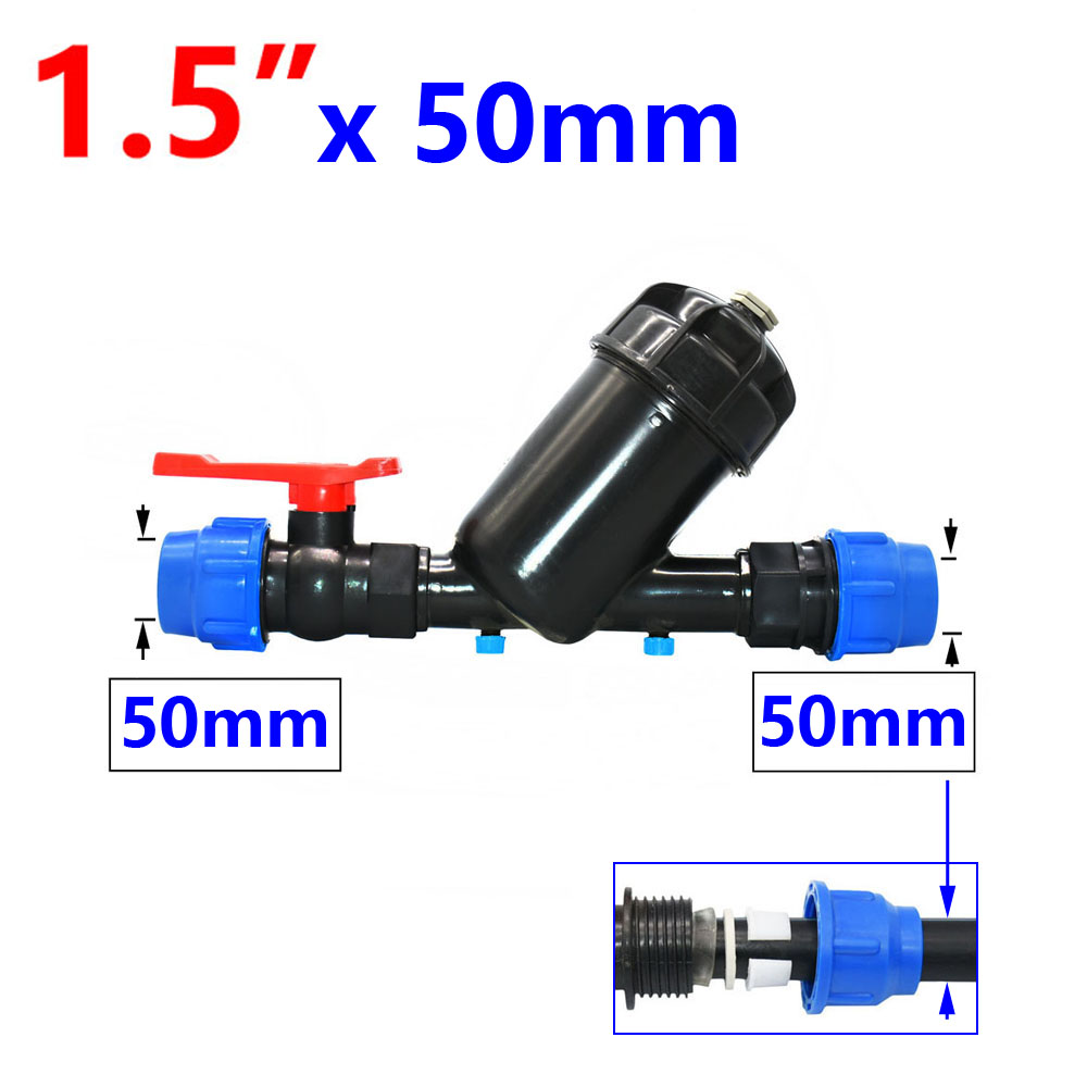 Irrigatie Metalen Mesh Filter 3/4 "1" 1.25 "1.5" 2 Inch 120 Mesh Water Filter Mesh Tuin drip Irrigatie Tool 1Pcs: YELLOW