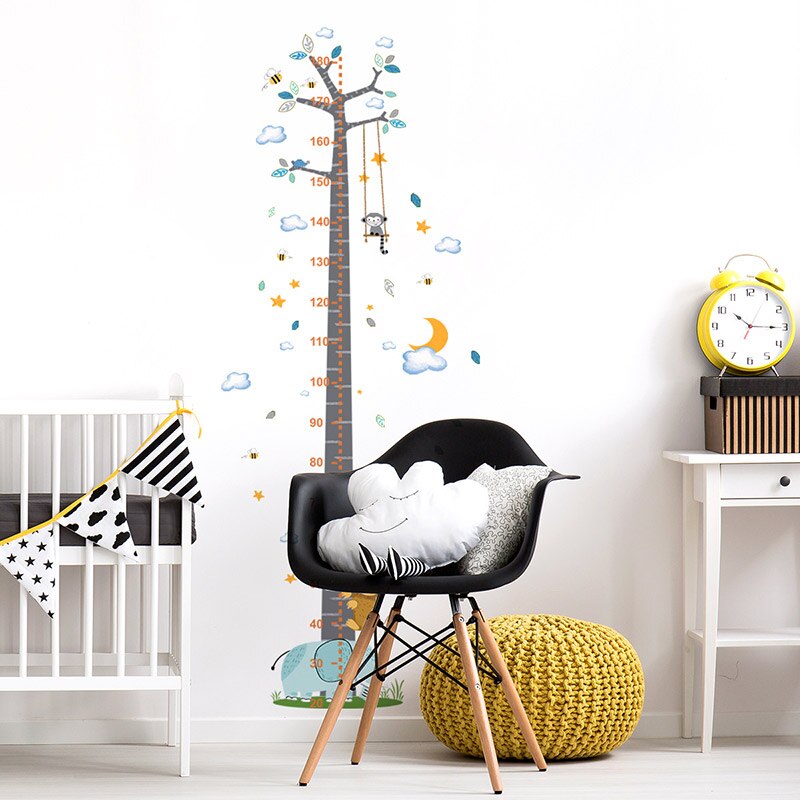 Large Cartoon Tree Wall Stickers for Kids room Height Measurement Sticker for Nursery Baby Room Decor Removable DIY Home Decor