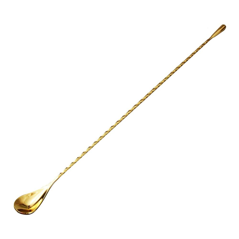 Stainless Steel Spiral Long Handle Mixing Stir Cocktail Spoon Bar Bartender Mixing Stir Fine Thread Bar Spoon Bar Shaker Tool: Golden40cm