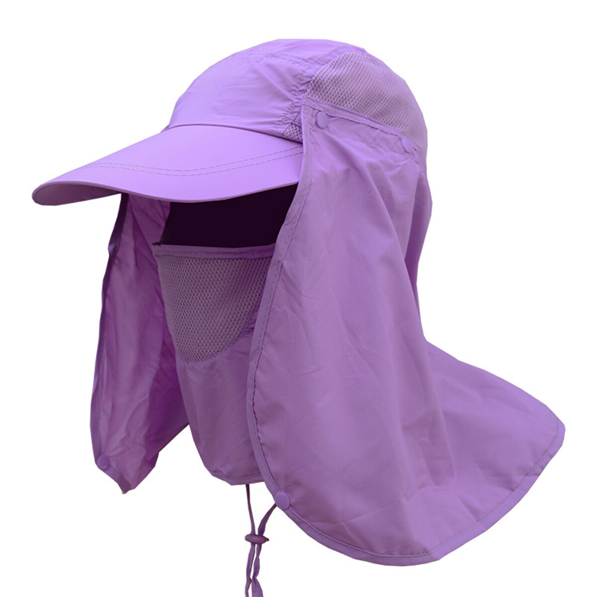 Mannen Outdoor Mesh Zon Cap Uv Bescherming Ademende Vissen Hoed Met Gezicht Hals Flap Cover Wandelen Beschermende dragen: 1