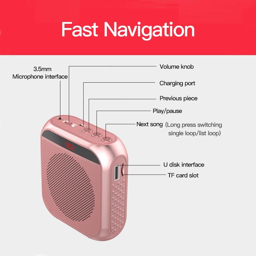 Megáfono de enseñanza altavoz maestro del altavoz al aire libre guía micrófono conferencias dedicado a Hawking altavoces pequeños,