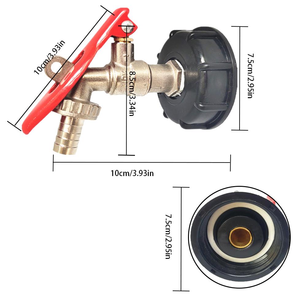 IBC Adapter Garden Water Tank Connector Rainwater Tank Adapter Tap Water Connectors Garden Supplies Connection Drain #D: E