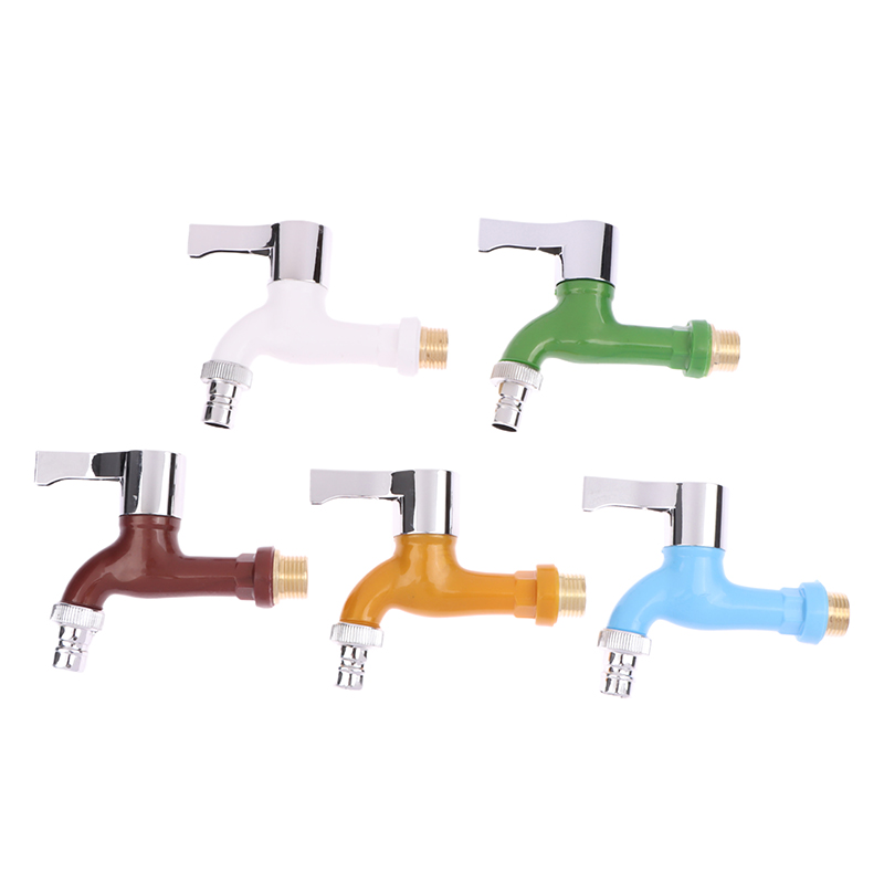 Garden Balcony Water Tap 1/2" Male Thread Washing Machine Faucet Wall Mount Plastic Water Hose Quick Connector